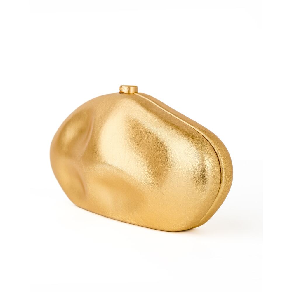 Cult Gaia Caldera Clutch Brass Metallic Leather Sculptural Minaudière Bag $598 - Picture 5 of 16